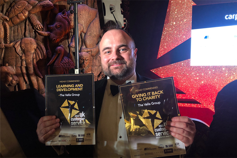 Highly commended for two awards at Customer Service Excellence Awards The Vella Group wins LV award at the British Bodyshop Awards